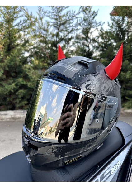 Motor & Motosiklet 3D Baskı Kask Dış Aksesuar Kırmızı Şeytan Boynuzu modelleri