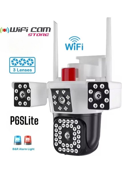 3 Kameralı Wifi Smart Kamera Tek Gövde 3 Kamera P6SLITE Türkçe Yazılım
