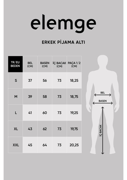 %100 Pamuk 2'li Takım Süprem Erkek Pijama Altı Rahat Kalıp Cepli Ipli Terletmez Esnek Siyah-Gri Alt