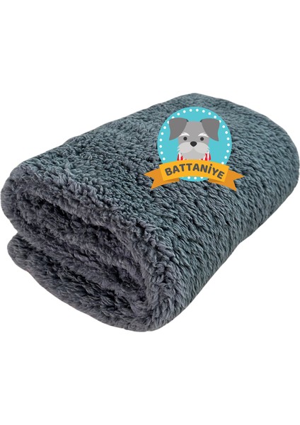 Kedi Köpek Battaniyesi Premium Peluş Evcil Hayvan Uyku Battaniyesi Yıkanabilir Gri