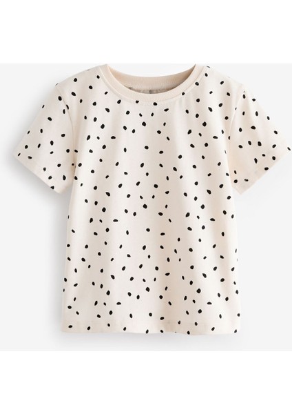 % 100 Pamuklu Kısa Kollu Elma Desenli 3’lü Tshirt Set fırsatları