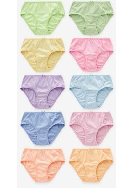 Pamuklu Çoklu Pastel 10'lu Kız Çocuk Kilot