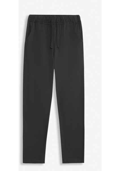 %100 Pamuk Premium Kumaş Erkek Pijama Altı Relax Fit Beli Ipli Cepli Lastikli Terletmez Esnek Antrasit Rahat Kesim Nefes Alan Regular Eşofman