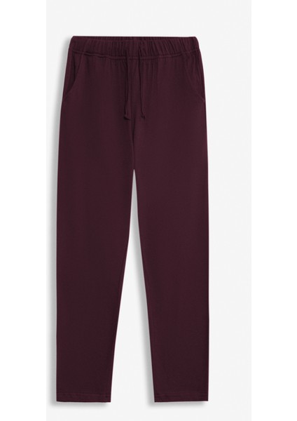 %100 Pamuk Premium Kumaş Erkek Pijama Altı Bordo Relax Fit Beli Ipli Cepli Lastikli Terletmez Esnek Rahat Kesim Nefes Alan Regular indirimleri
