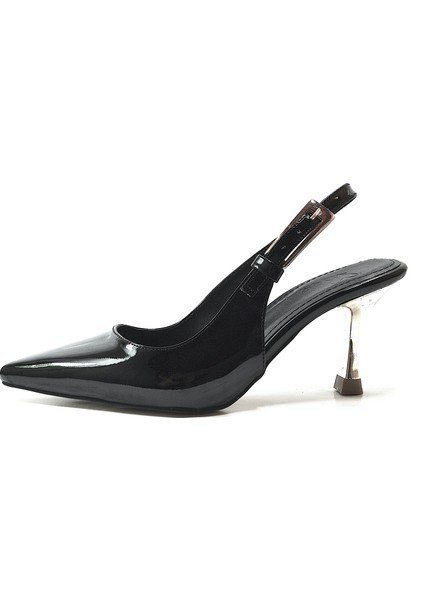 151.443BY25 Siyah Rugan Abiye Kadın Stiletto Ayakkabı