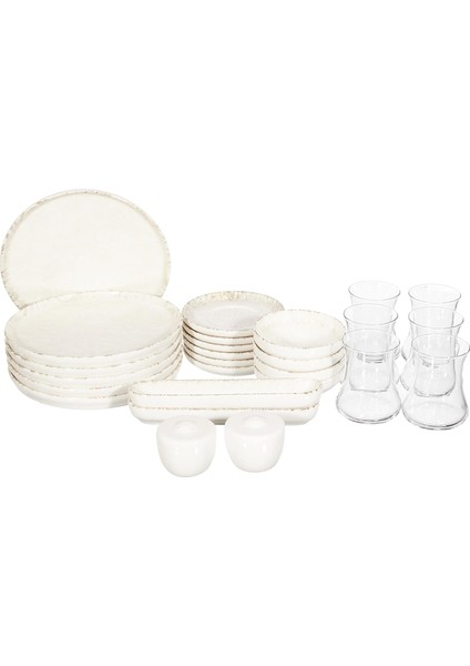 Pierre Cardin Porselen Ethnic Light Kahvaltı Takımı Bej 6 Kişilik