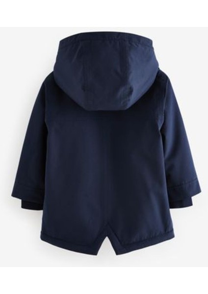 Lacivert Borg Astarlı Kapüşonlu Mont fiyatları