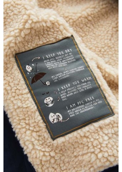 Lacivert Borg Astarlı Kapüşonlu Mont fırsatları