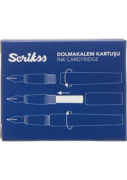 Uludagstore7 Paket Mavisiyah Blister 10 Lu Kartuşu 6 Lı Dolma Kalem Kartuş Yeni