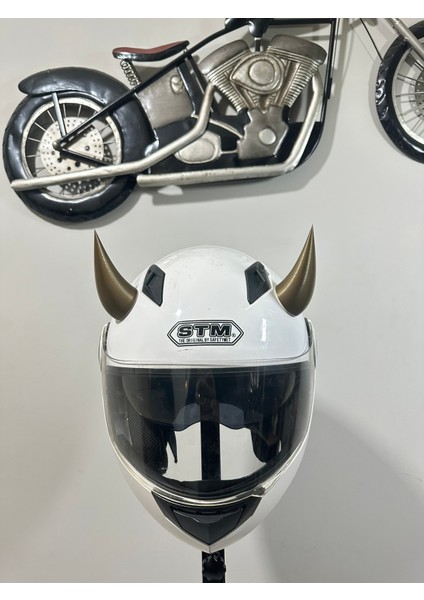Motor & Motosiklet 3D Baskı Kask Dış Aksesuar Gold Şeytan Boynuzu