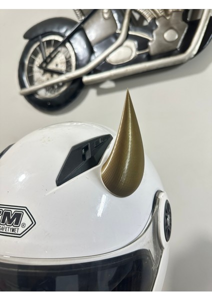 Motor & Motosiklet 3D Baskı Kask Dış Aksesuar Gold Şeytan Boynuzu fiyatları