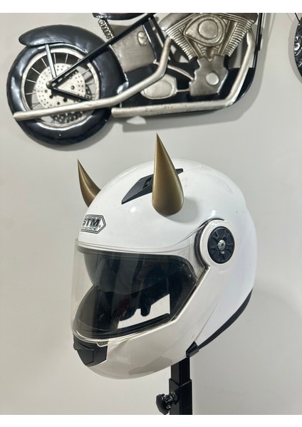 Motor & Motosiklet 3D Baskı Kask Dış Aksesuar Gold Şeytan Boynuzu modelleri