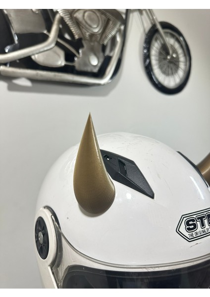 Motor & Motosiklet 3D Baskı Kask Dış Aksesuar Gold Şeytan Boynuzu indirimleri