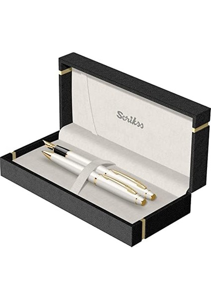Uludagstore7 Inci Beyazı Kalem Takım Dolma Kalemtükenmez Noble 35 Yeni
