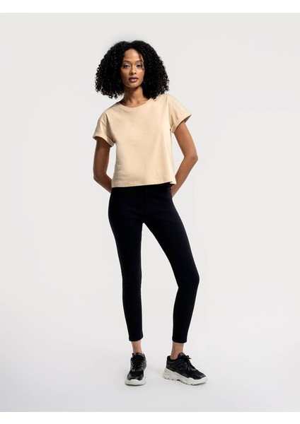 Loose Fit Bej Kadın T-Shirt LF2035741 fiyatları