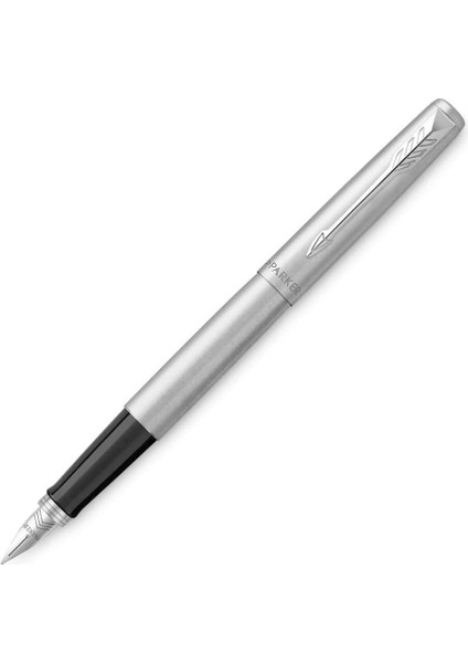 Uludagstore7 Jotter Paslanmaz Çelik Krom Tasarımlı Dolma Kalem, Orta Kalınlıkta Uç, Mavi Mürekkep