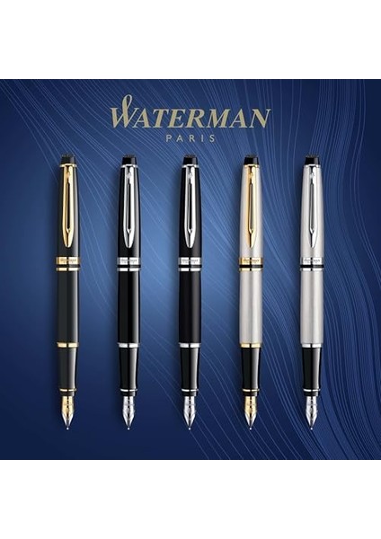 Uludagstore7 Mürekkep (S0951760) Uç, Mavi Orta Kalınlıkta Dolma Kalem, Krom Tasarımlı Lake Siyah Expert Yeni