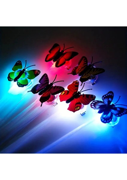 LED Fiber Optik Işıklı Kelebek Saç Klipsi 1 Adet
