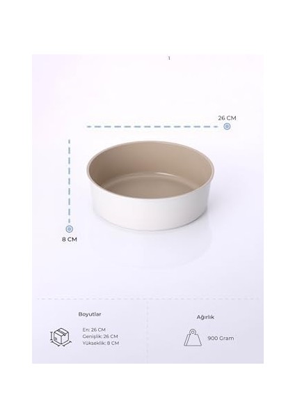 - Fika Alüminyum Döküm Yuvarlak Fırın Tepsisi, 26CM
