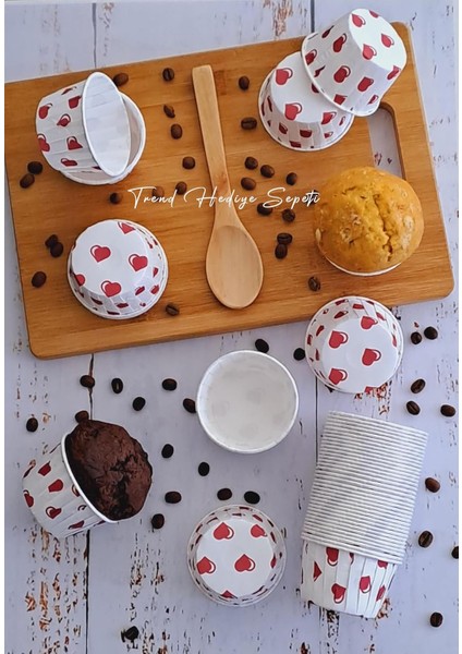 - Hediye Sepeti 50'li Kalpli Muffin Kek Kalıbı, Kek Kapsülü Cupcake Kalıbı, Airfryer Uyumlu