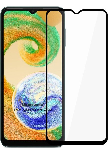 Samsung Galaxy A04S Tam Kaplayan Temperli Cam Ekran Koruyucu Siyah
