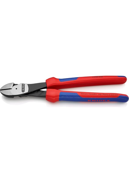 - Ağır Hizmet Yan Kesiciler, Siyah Attramentize, Çok Bileşenli Çeneler ile 250 mm 74 02 250