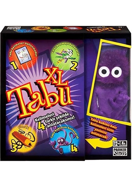 - Gaming Tabu Xl Kutu Oyunu, 4 Farklı Oyun Alternatifi, Klasik Oyunun Yanı Sıra Çizerek, Tabu Kuklasıyla Anlatarak ve En Fazla 15 Kelime Kullanarak Tabu Oynayın