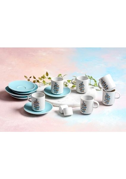 - Wisteria Turkuaz 6 Kişilik Kahve Takımı 90CC