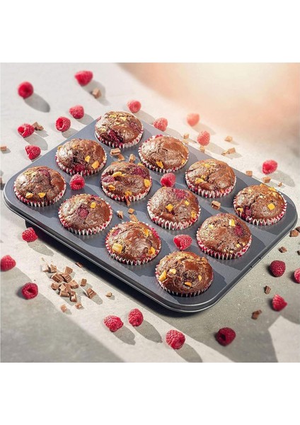 - Kek Muffin Kalıbı - Mutfak ve Restoran Kullanımı Için Dayanıklı, Bölmeli Şık Siyah Muffin Kek Tatlı Kalıbı, Kokusuz