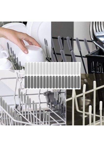 Bulaşık Makinesi Sepetleri Çubukları Için Birinci Sınıf Pas ve Çizilmeleri Önleyen Plastik Kapak Uçları 100 Adet | Gri | Aksesuar modelleri