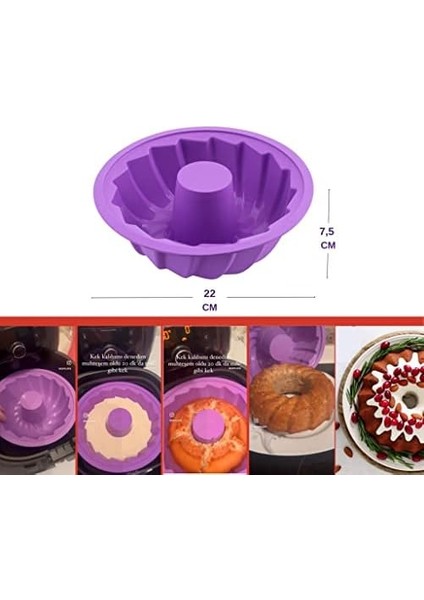 - Airfryer Silikon Kek Kalıbı 22 cm - Hava Fritözleriyle Uyumlu - SL14 modelleri