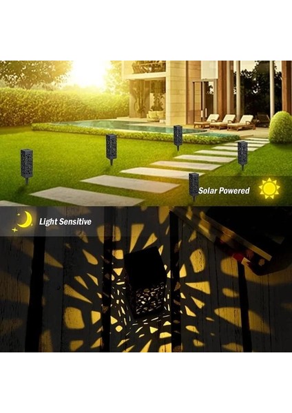Tech Dekoratif Solar Bahçe Aydınlatma Lambası Çim Lambası Yürüyüş Yolu Aydınlatma