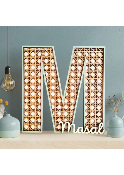 Isme Özel Ahşap Rattan Harf 20 cm