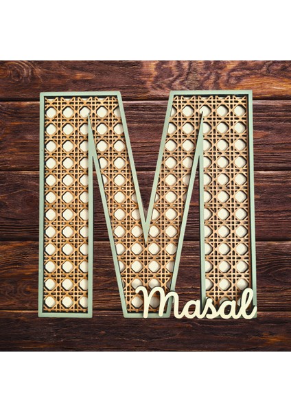 Isme Özel Ahşap Rattan Harf 20 cm