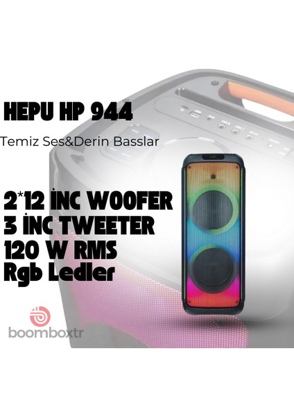 944 Profesyonel Taşınabilir Bluetooth Hoparlör 30CM*2 Subwoofer