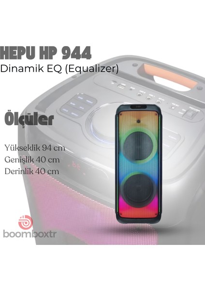 944 Profesyonel Taşınabilir Bluetooth Hoparlör 30CM*2 Subwoofer