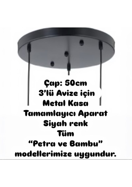 Petra Doğal Taş Efektli Modern Beton 3'lü Avize