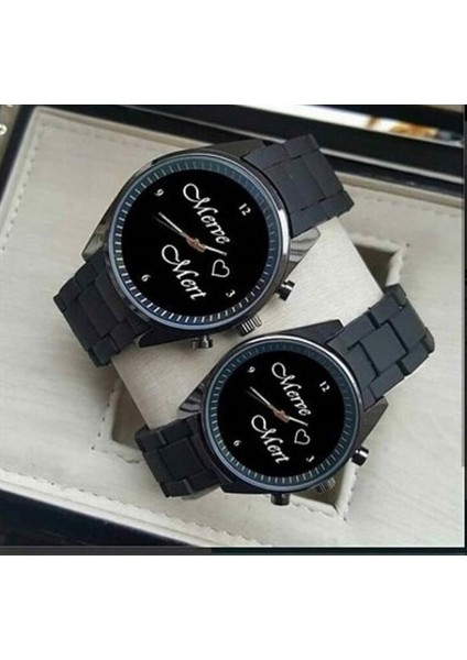 Sevgiliye Doğum Günü Hediyesi Çift Saat Kombini Isim Baskılı Kişiye Özel Saat Erkek