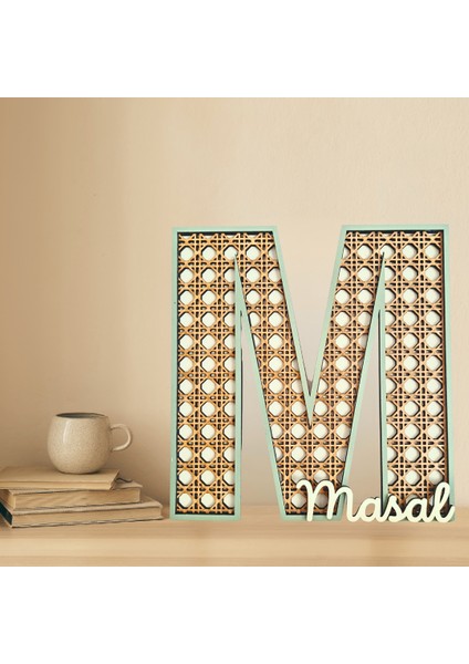 Isme Özel Ahşap Rattan Harf 30 cm