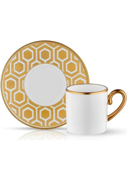 Koleksiyon Eva Petek Altın Kahve Fincanı 1 Kişilik
