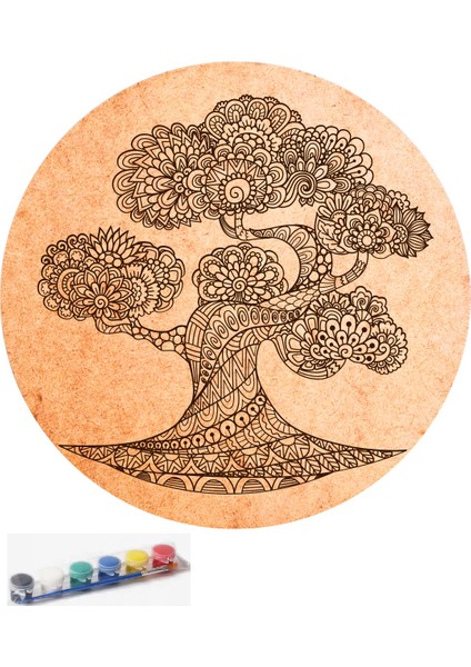 Yetişkinler Için Ahşap Mandala-17