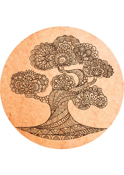 Yetişkinler Için Ahşap Mandala-17