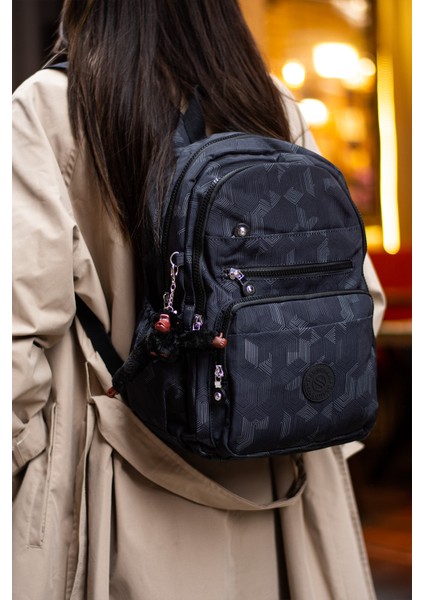 Sanmorris Unisex Suya Dayanıklı Kumaş Çok Gözlü Laptop Bölmeli Orta Boy Seyahat ve Okul Çantası modelleri