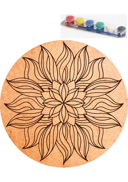 Yetişkinler Için Ahşap Mandala-19