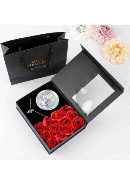 Gerçek Istiridye Inci Kolye - Güllü Çantalı Özel Kutu, Premium Diamond Hediye Paketi, Sürpriz Konsept Özel Seri fiyatları