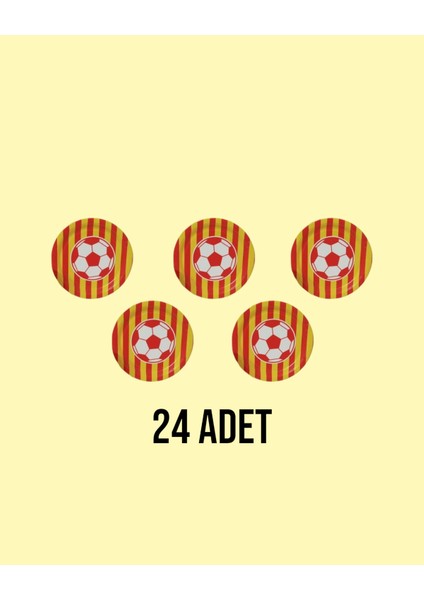 Sarı Kırmızı Tabak 24 Adet Taraftar - Doğum Günü Parti Seti Malzemeleri