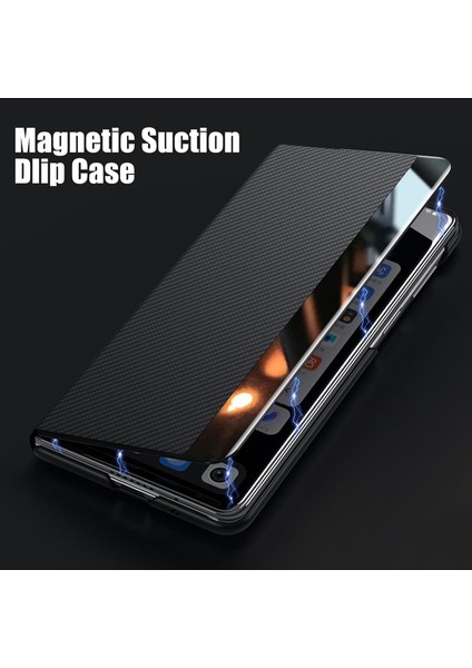 Samsung Galaxy Z Fold 6 Uyumlu Kılıf Kamera Korumalı Arka Yüzeyi Karbon Fiber Tasarımlı Metal Kapak fırsatları
