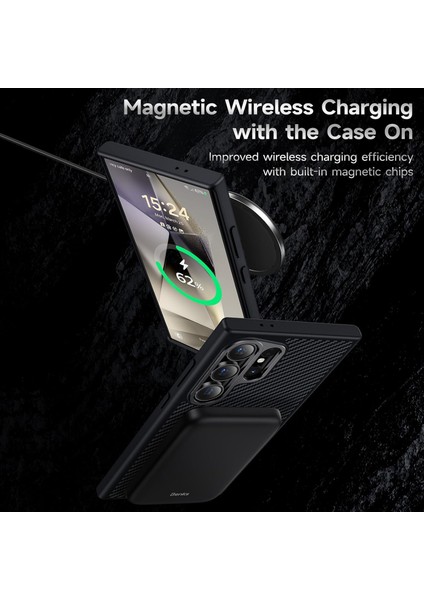 Samsung Galaxy Z Fold 6 Uyumlu Kılıf Kamera Korumalı Arka Yüzeyi Karbon Fiber Tasarımlı Metal Kapak modelleri