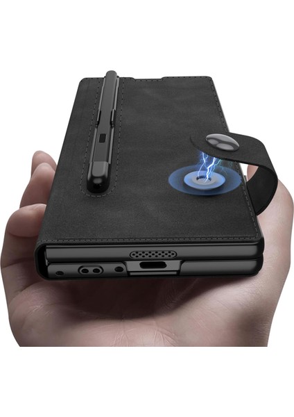 Samsung Galaxy Z Fold 6 Uyumlu Kılıf Kamera Korumalı Standlı Deri Dikişli Kalem Bölmeli Kapak fiyatları