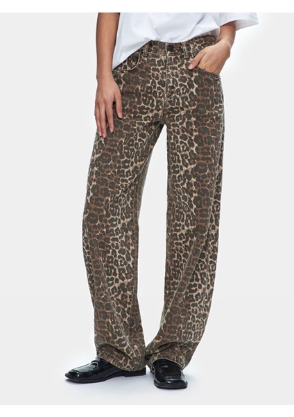 Kadın Larrıe Leopar Baggy Jean Pantolon fiyatları
